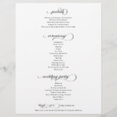 Modernes Hochzeitsfeierprogramm (Rückseite)