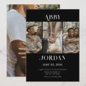 Modernes Hochzeitsfest-Foto Einladung (Vorne/Hinten)