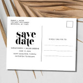 Modernes HochzeitsFoto in Schwarz und Weiß Save th Ankündigungspostkarte