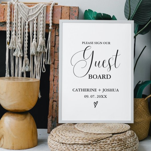 Modernes Hochzeitsgastschild, Gästebuch Sockelschild