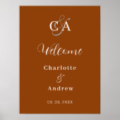 Modernes Hochzeitsgeschenk in Orangetönen Poster (Vorne)