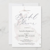 Modernes Hochzeitskleid-Brautparty Einladung (Vorderseite)