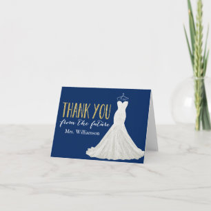 Modernes Hochzeitskleid Brautparty Vielen Dank Dankeskarte
