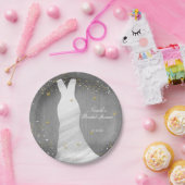 Modernes Hochzeitskleid Confetti Hearts Brautparty Pappteller (Party)