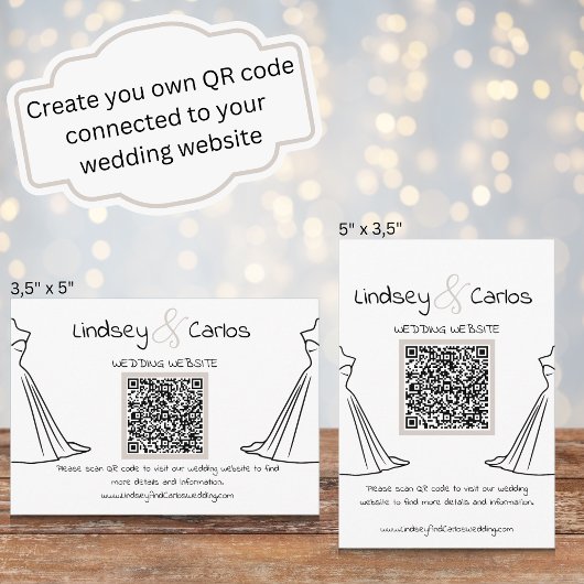 Modernes Hochzeitskleid der Silhouette Begleitkarte