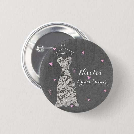 Modernes Hochzeitskleid Grau Chic Brautparty Button (Vorne & Hinten)