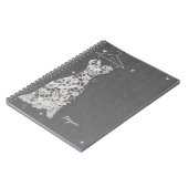 Modernes Hochzeitskleid Grau Chic Brautparty Notizblock (Linke Seite)