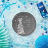 Modernes Hochzeitskleid Grau Chic Brautparty Pappteller (Party)