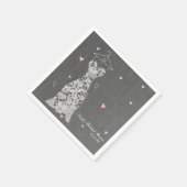 Modernes Hochzeitskleid Grau Chic Brautparty Serviette (Ecke)