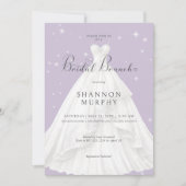 Modernes Hochzeitskleid Lila Sparkle Bridal Brunch Einladung (Vorderseite)