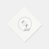 Modernes Hochzeitslogo Napkins Serviette (Ecke)