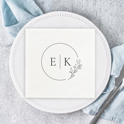 Modernes Hochzeitslogo Napkins Serviette