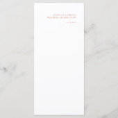 Modernes Hochzeitsmenü der Terracotta Menükarte (Rückseite)