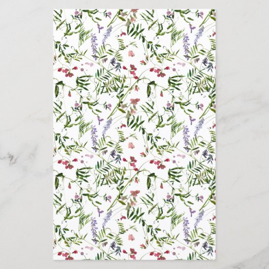 Modernes Hochzeitsmenü der Wildblume Calligraphy S (Rückseite)