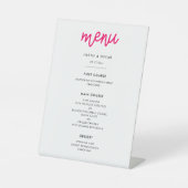 Modernes Hochzeitsmenü für Kalligraphie Sockelschild (Vorderseite)