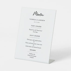 Modernes Hochzeitsmenü für Typografie Sockelschild