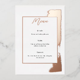 Modernes Hochzeitsmenü mit gemalteter Folie Folieneinladung