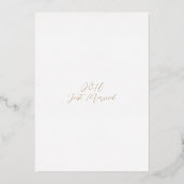 Modernes Hochzeitsmenü mit gemalteter Folie Folieneinladung (Rückseite)