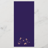 Modernes Hochzeitsmenü mit Kupfer und Blumen Menükarte (Rückseite)