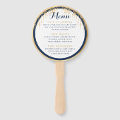 Modernes Hochzeitsmenü von Willow Tree Navy Blue G Fächer (Vorderseite)
