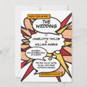 Modernes Hochzeitspass Stilvolles Comic Book Einladung (Vorderseite)