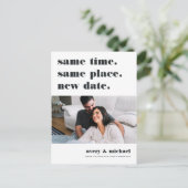 Modernes Hochzeitspause - Foto Save the Date Ankündigungspostkarte (Stehend Vorderseite)