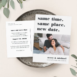 Modernes Hochzeitspause - Foto Save the Date Ankündigungspostkarte