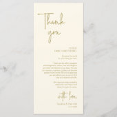 Modernes Hochzeitsplatz - Abendessen dank Karte (Vorderseite)