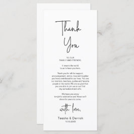 Modernes Hochzeitsplatz - Abendessen dank Karte