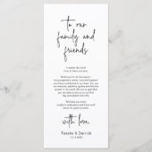 Modernes Hochzeitsplatz - Abendessen dank Karte (Vorderseite)