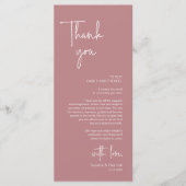 Modernes Hochzeitsplatz - Abendessen dank Karte (Vorderseite)