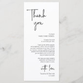 Modernes Hochzeitsplatz - Abendessen dank Karte (Vorderseite)