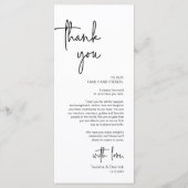 Modernes Hochzeitsplatz - Abendessen dank Karte (Vorderseite)