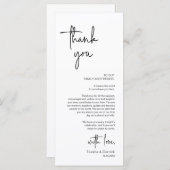 Modernes Hochzeitsplatz - Abendessen dank Karte (Vorne/Hinten)