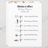 Modernes Hochzeitsprogramm (Vorne/Hinten)