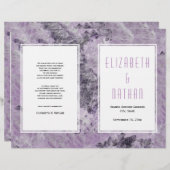 Modernes Hochzeitsprogramm aus lila Marmor (Vorne/Hinten)