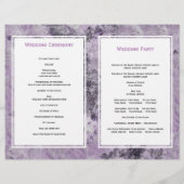 Modernes Hochzeitsprogramm aus lila Marmor (Rückseite)