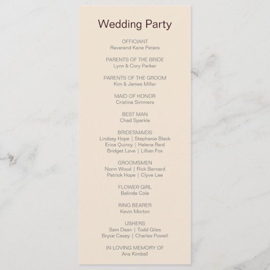 Modernes Hochzeitsprogramm der Burgunder Marine Bl Programm (Rückseite)