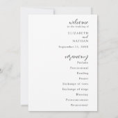 Modernes Hochzeitsprogramm Einladung (Rückseite)