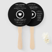 Modernes Hochzeitsprogramm Fächer (Vorne und Hinten)