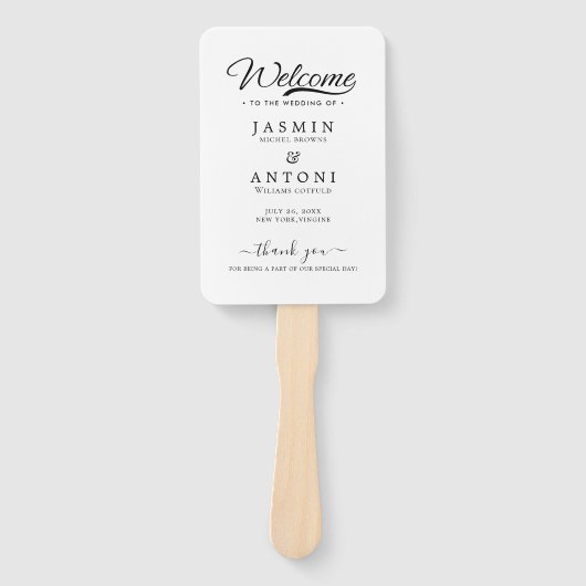 Modernes Hochzeitsprogramm Fächer (Vorderseite)