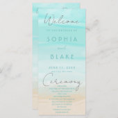 Modernes Hochzeitsprogramm für Abstrakte Strände (Vorne/Hinten)