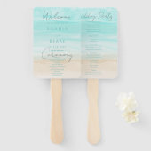 Modernes Hochzeitsprogramm für Abstrakte Strände Fächer (Vorne und Hinten)