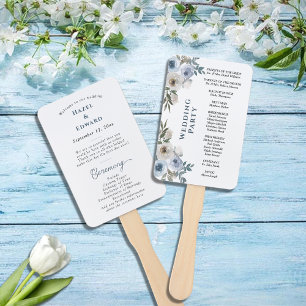 Modernes Hochzeitsprogramm für Blaublume Fächer