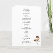 Modernes Hochzeitsprogramm für Boho-Burgund-Wildbl Programm (Rückseite)