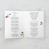 Modernes Hochzeitsprogramm für Boho-Burgund-Wildbl Programm (Innenseite)