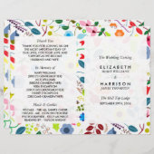 Modernes Hochzeitsprogramm für Boho Chic (Vorne/Hinten)