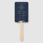 Modernes Hochzeitsprogramm für die Marine in Blau  Fächer (Rückseite)