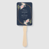 Modernes Hochzeitsprogramm für die Marine in Blau  Fächer (Vorderseite)