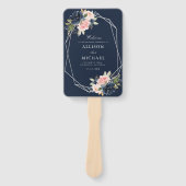 Modernes Hochzeitsprogramm für die Marine und den  Fächer (Vorderseite)